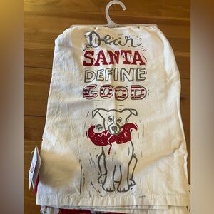 BNWT set of two Christmas dish towels.